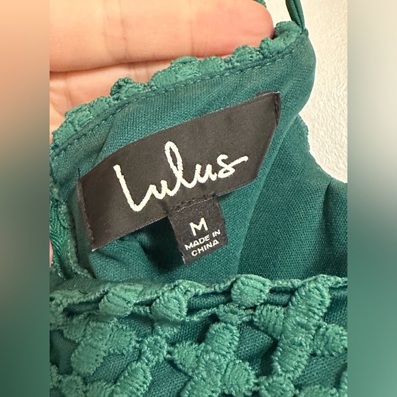 Lulu’s Kindhearted Dark Green Lace Sleeveless Mini Dress (Medium) - Picture 3 of 3